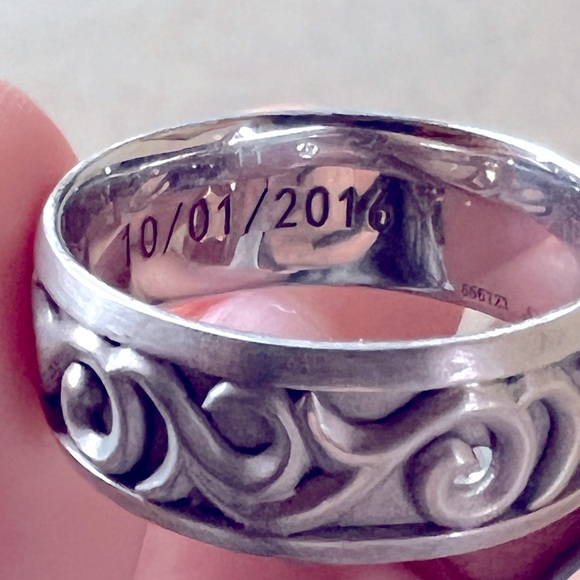 Man’s band ring Platinum/14K white gold - Picture 2 of 5